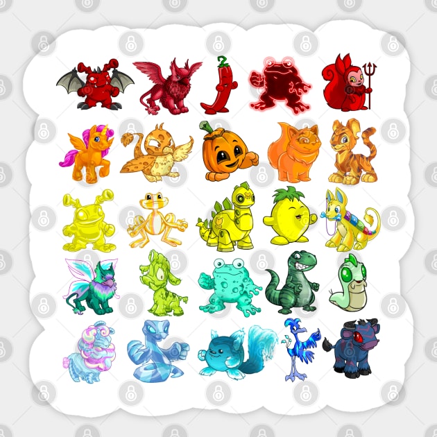 A Rainbow of Neopets Sticker by Curious Sausage